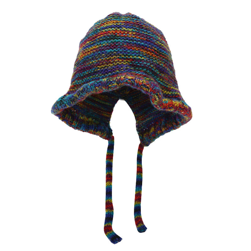 Wholesale Autumn and Winter Colorful Braided Ear Protection Warm Knitted Beanie
